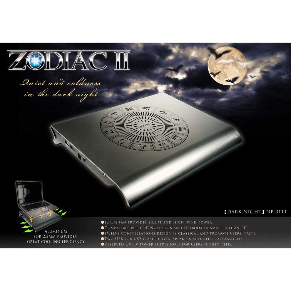 Suporte para Notebook Base com Cooler em Alumínio Evercool Zodiac II até 14" - Nova com Nota Fiscal