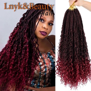 LNYK & BEAUTY River Locs Com Fim Enrolado Caixa De Deusa De Cabelo Sintético Pré-Lacado