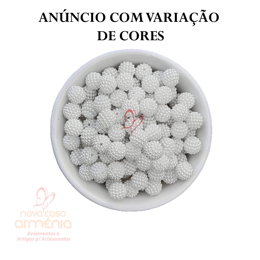 Perola Craquelada 10mm Abs pacote 500 gramas 1000peças prox.