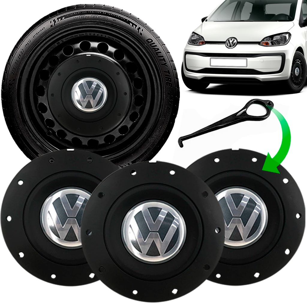 Kit Jogo 4 Carlota Centro Roda Vw Up Gol Fox Saveiro Voyage Amarok Aro 13 14 15