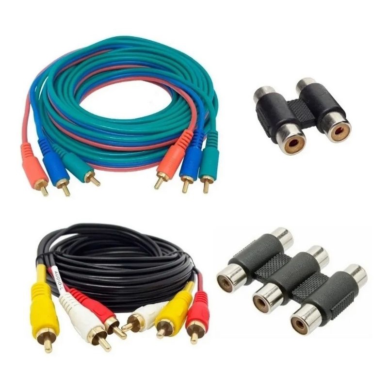 Extensor De Video Componente 5 Vias De 5 Metros + Emendas