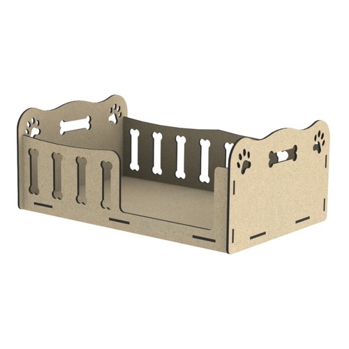 Cama Caminha Sofá Casa Pet Cachorro Gato Mdf Crú 50x30 - M05