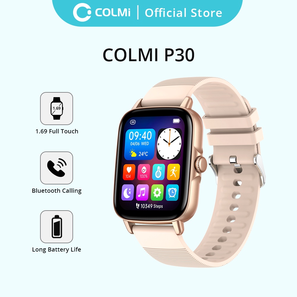 COLMI P30 Original SmartWatch IP67 Unisex Full Touch Screen Monitor De Freqüência Cardíaca À Prova D'água