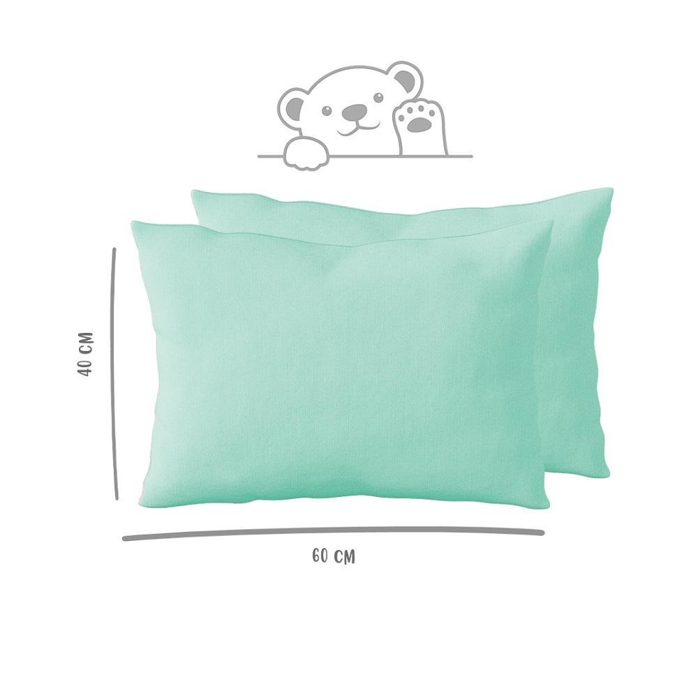 Kit 2 Fronhas 40cm x 60cm Kids Malha 100% Algodão Lisa Verde Arrumadinho Enxovais em Oferta na Shopee