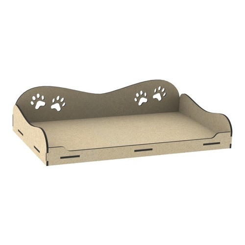 Cama Caminha Sofá Casa Pet Cachorro Gato Mdf Crú 50x30 - M08