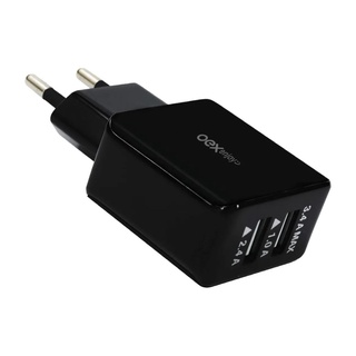 Carregador De Tomada Com Duas Entradas Usb Oex Preto Cg201