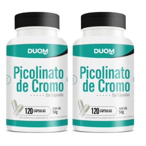 Kit com 2 Picolinato de Cromo com Alto Teor de Cromo 240 mcg por Cápsula - 120 Cápsulas Duom Legítimo