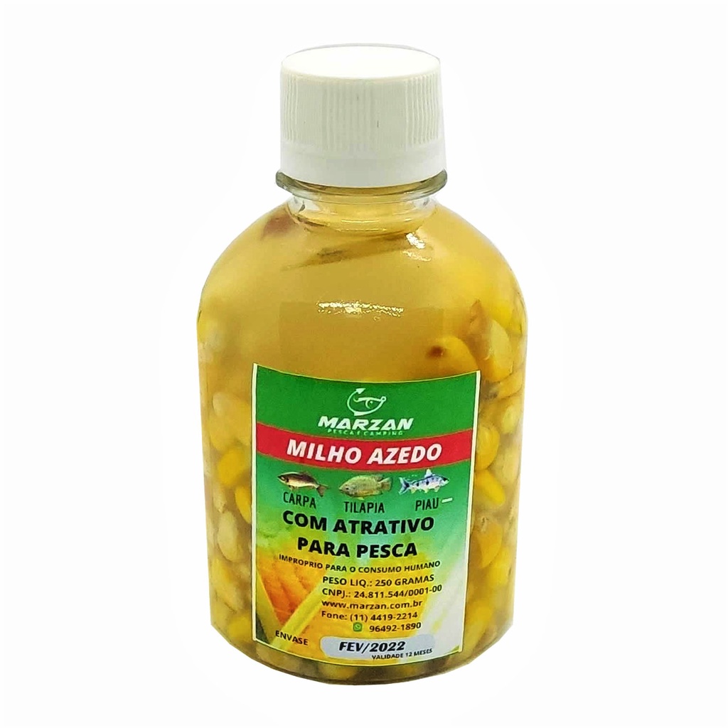 1 Milho Azedo com Atrativo para Pesca+2 furadinha milho