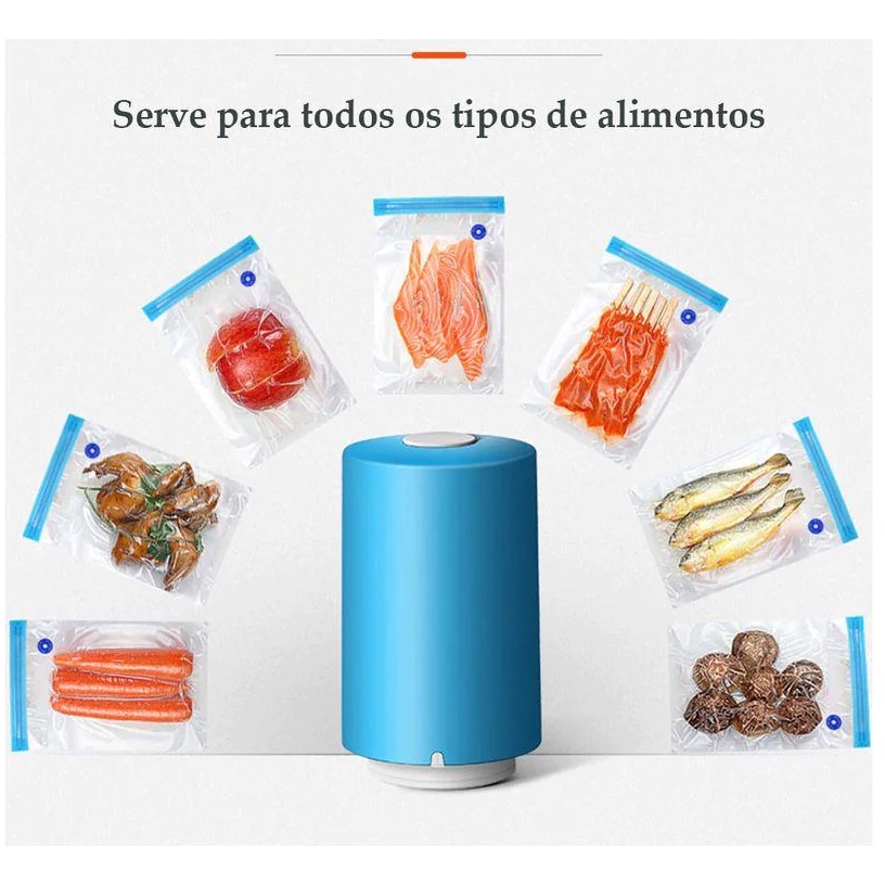Mini Máquina de Selagem a Vácuo Portátil + 5 Sacos Cozinha