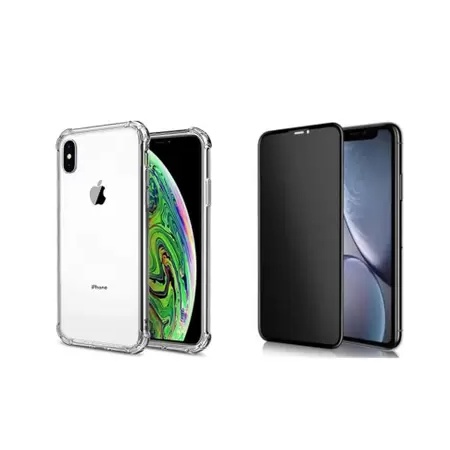 IPhone XR Kit Capa Anti-Impacto Transparente + Película Privacidade Anti-Spy em Oferta na Shopee