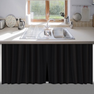 Cortina Para Pia Em PVC Moderna Fácil Limpeza 130x80 cm Branca Bege Preta Lilás Cinza Verde Azul em Oferta na Shopee
