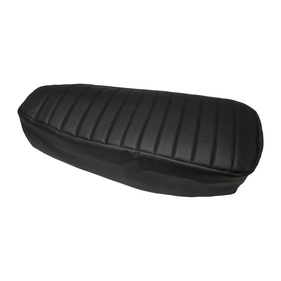 Capa De Banco Café Racer No Modelo Listrado Preto Com Cinta - Cb 400 / Cb 450 / Cg 125 82 Bolinha / Cg 125 De 83 a 89 / Chopper 150 / Intruder 125 / Intruder 250 / Ml 125 De 83 a 89 / Turuna De 83 a 89