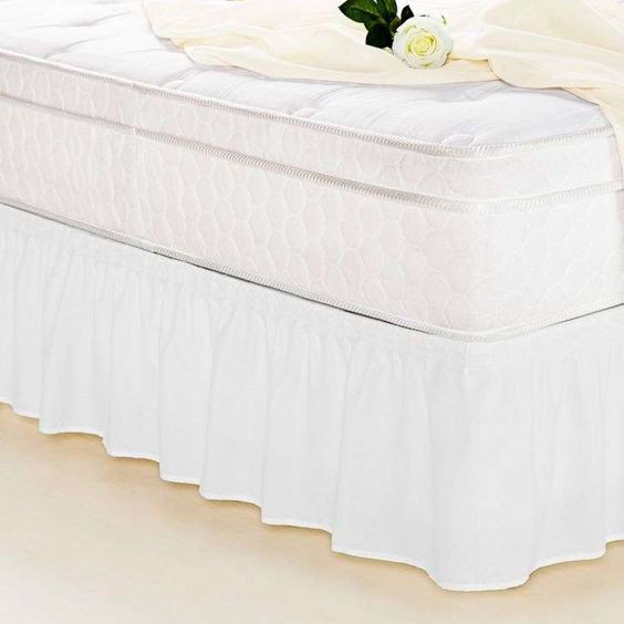 Saia cama box Casal Branca - 138 x 188 x 30 cm - 100% Poliéster