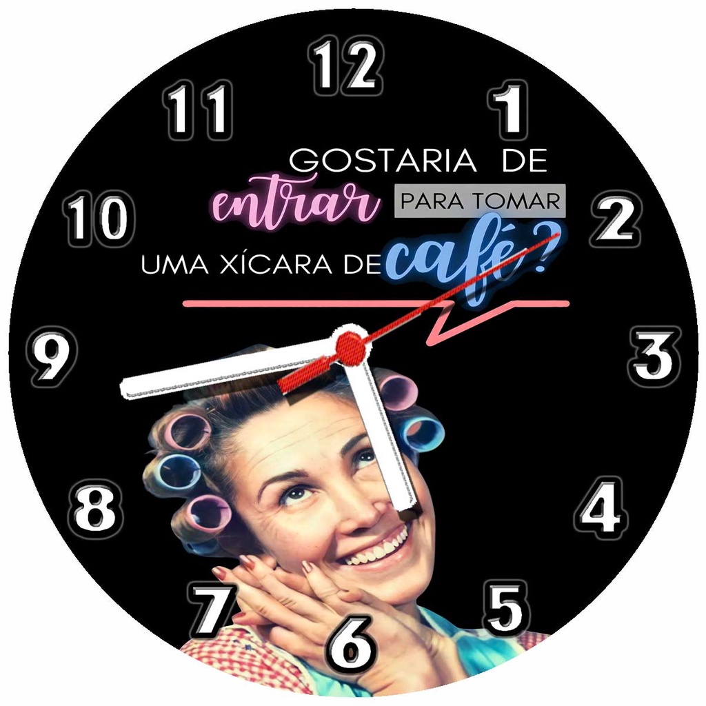 Relógio Parede Decoração casa Cozinha Café cafeteria Dona Florinda - tamanho - 30 Cm
