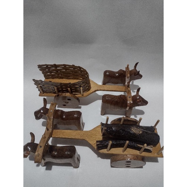 Kit Carro De Boi Com Lenha E Esteira decoração ou infantil