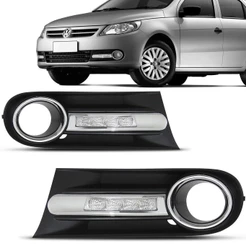 Kit Moldura Drl Gol Saveiro Voyage G5 09 10 11 12 13 Com Led