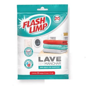 Lenço Lave Sem Manchar Anti mancha 20 Lenços Lave Roupas