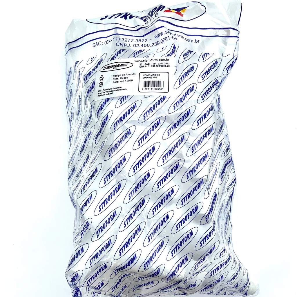 Cone Isopor Maciço Pacote Fechado Vários Tamanhos em Oferta na Shopee