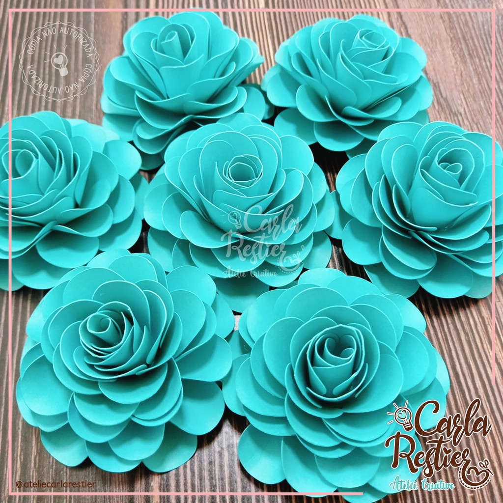 Rosa de papel azul tiffany | Shopee Brasil