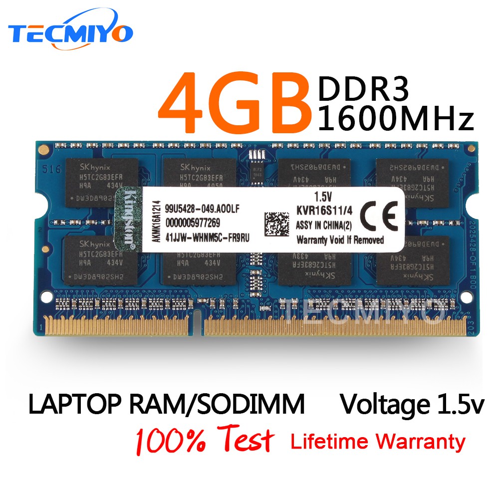 Kingston 4gb 2rx8 Pc3-12800s Ddr3 1600mhz Cl11 204pins So-dim Ram | Shopee  Brasil