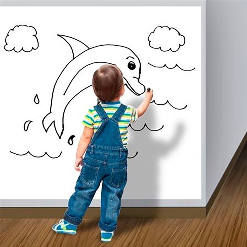 Adesivo Lousa Papel De Parede Branco 45 cm x 2 Metros Acompanha Caneta Com Apagador em Oferta na Shopee
