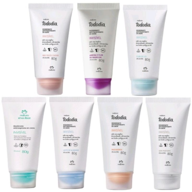 Desodorante em Creme Natura Tododia 80g Macadâmia/Leite de Algodão/Erva doce