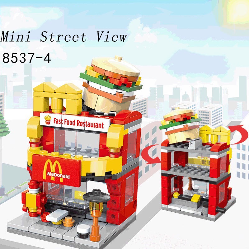 ✨Hot✨ 【COD】 Mini Lego City Street View Building Blocks Children's Lego Building Blocks Model Educational Toys