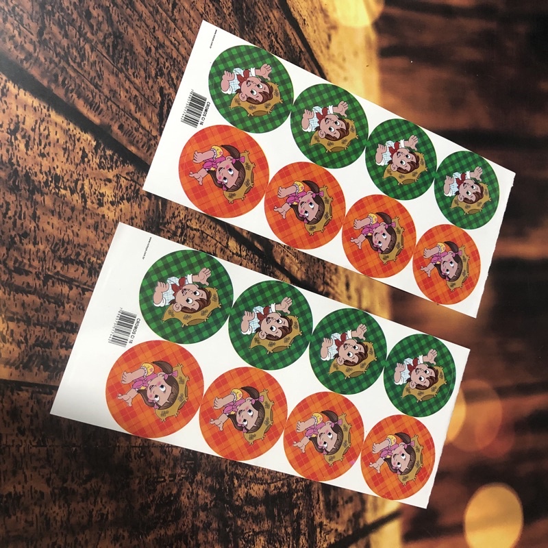 16~128 ADESIVOS FESTA JUNINA SÃO JOÃO 5X5 CM (CHOCOBRAZ) - Stationery
