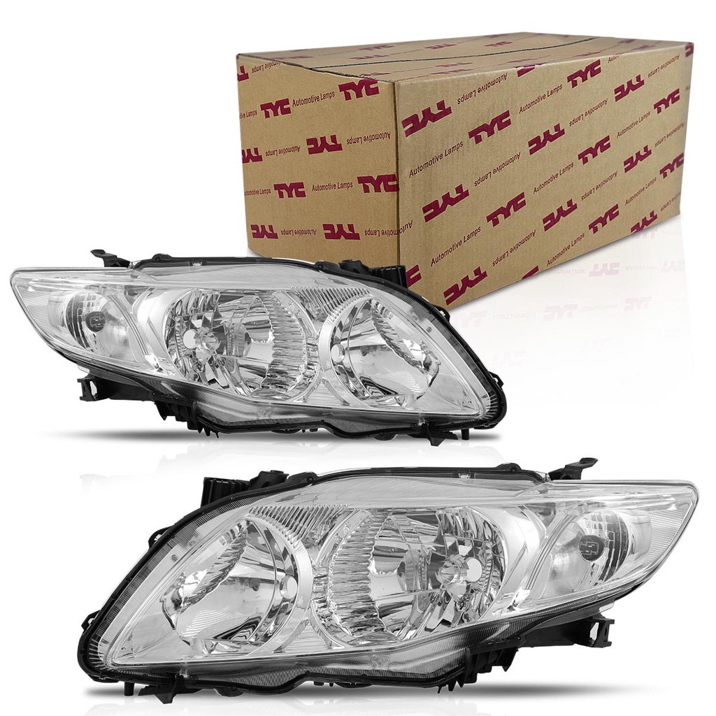 Farol Corolla 2009 2010 2011 Foco Duplo Cromado em Oferta na Shopee