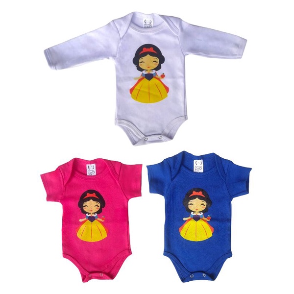 Body Branca de Neve Para Bebê Algodão