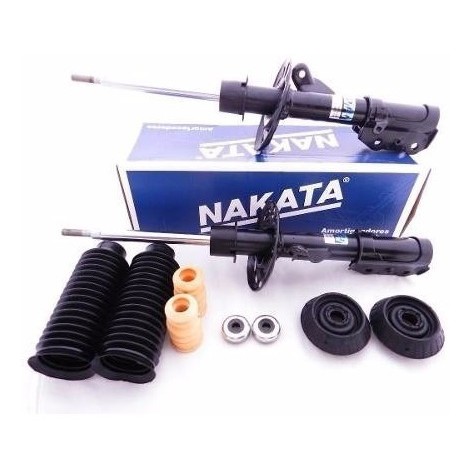 2 Amortecedores Nakata 2 Kits Coxim Honda Fit De 2004 A 2008
