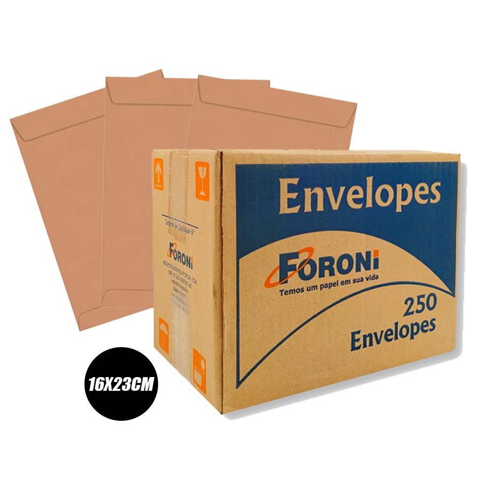 250 Envelope Saco Kraft Pardo 162x229mm Pequeno 80g Foroni tamanho A5 em Oferta na Shopee