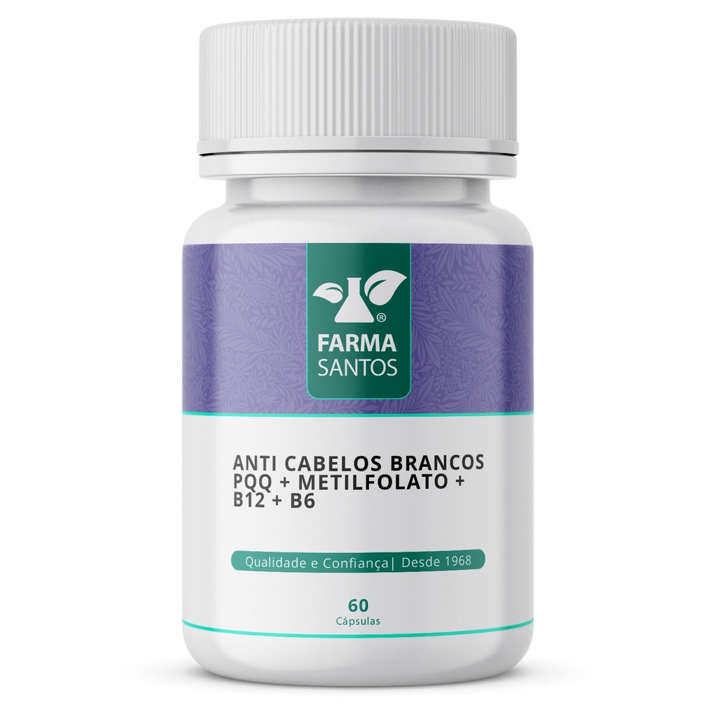 Anti Cabelos Brancos PQQ + Metilfolato + B12 + B6 60 Cáps em Oferta na Shopee