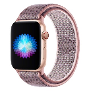 Pulseira Apple Watch Esportiva Nylon Loop 42/44/45mm 38/40/41mm Series 1 2 3 4 5 6 7 e IWO 8, 9 e 10 Rosa Areia