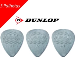 Kit 3 Palhetas Maxgrip Nylon Standard 449P Dunlop - Cinza