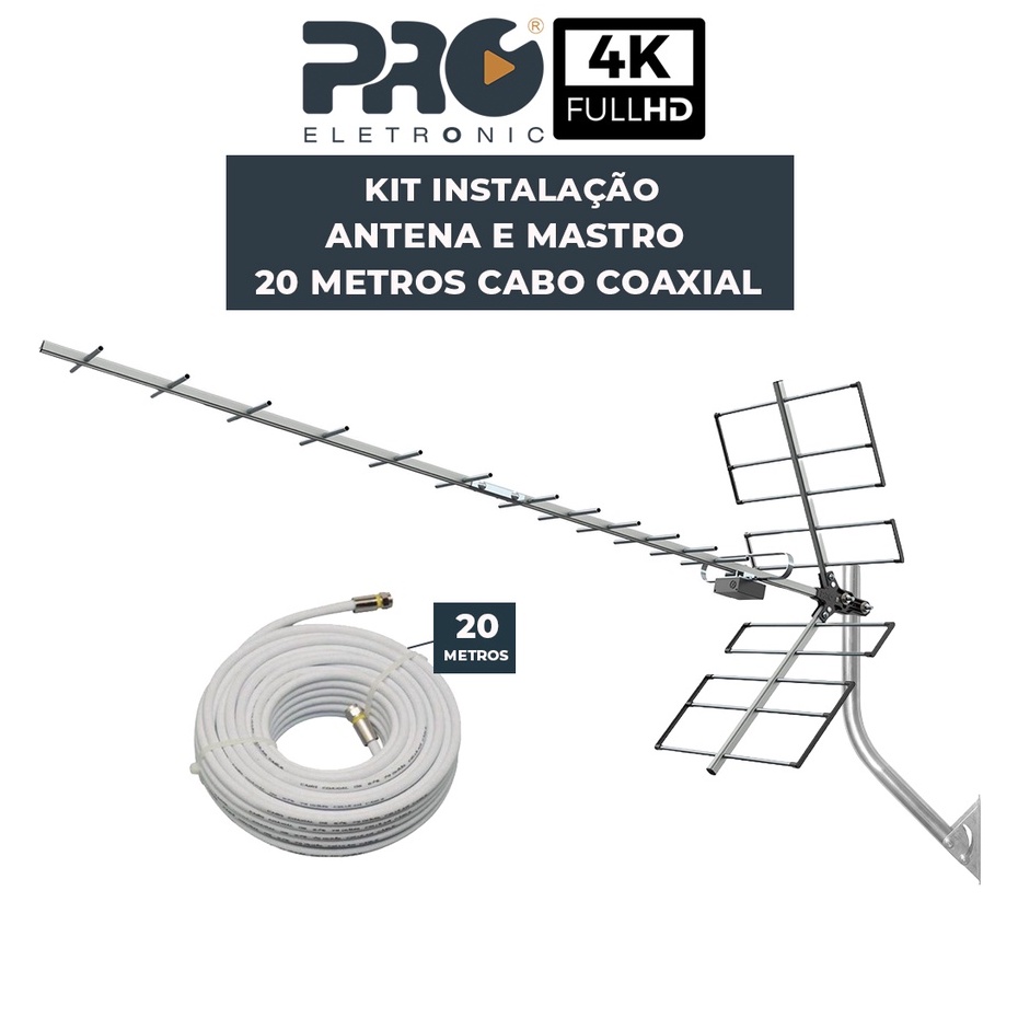 Antena Digital Externa Yagi PROHD-1118 - PRONTO P/ INSTALAÇÃO
