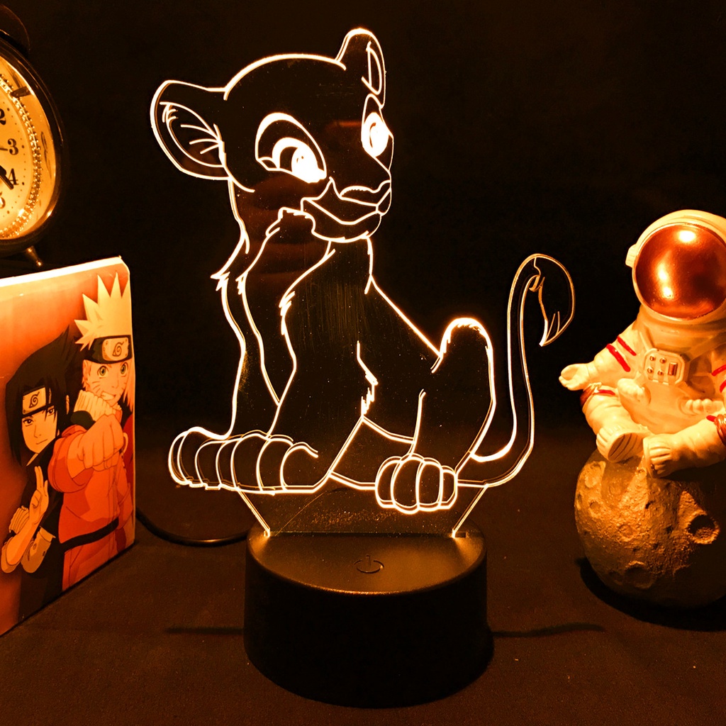 Nala O Rei Leão Levou Acrílico 3D Neon Lâmpada De Mesa Para kids Room Decor gadget Manga10
