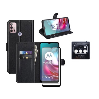Capa Carteira Moto G10 G20 G30 + Película 3d + Película Câmera