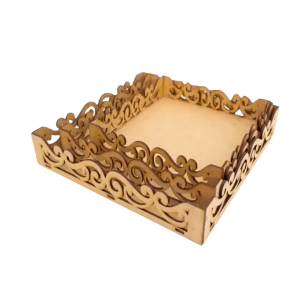 Trio De Bandejas Provençal Para Festa Mdf Cru 24cm, 21, 18cm -Promoção