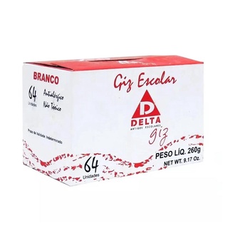 Kit 10 Giz Branco Escolar Para Quadro Verde Negro Delta 64 Unidades Atacado