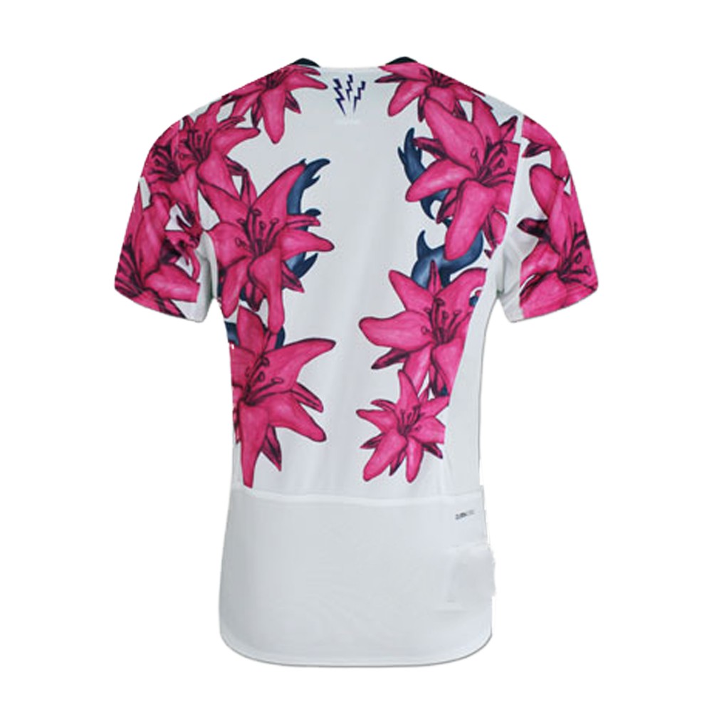 camisa adidas stade français masculina branco e pink