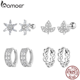 Brincos Bamoer Prata 925 Pinos De Orelha De Zircônia Estrela Fashion Joias Para Mulheres Meninas