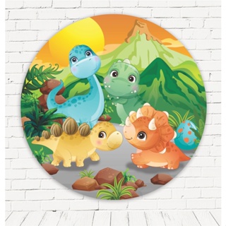 Painel Sublimado Redondo Dino Baby 1,50  com elástico em Oferta na Shopee