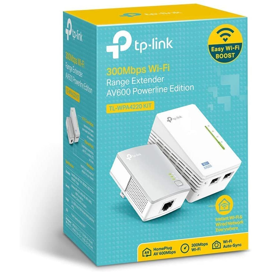 Repetidor De Sinal Wi-fi Power Line TP-Link AV600 TL-WPA4220 TKIT 2