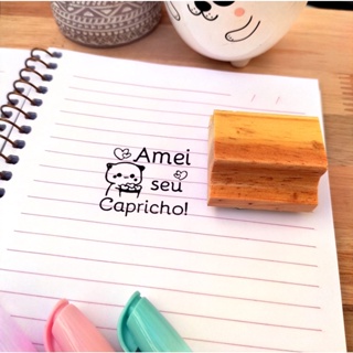 Carimbo para professora FLORK gatinho visto parabéns caderno em Oferta na Shopee