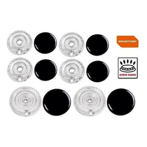 Kit Espalhador + Bacia Peças Fogão Brastemp Clean - 6 Bocas