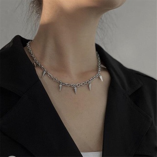 Colar Gótico Punk Tassel Rebite Colares Para Mulheres Goth Hip Hop Cone Chokers Homens Jóias