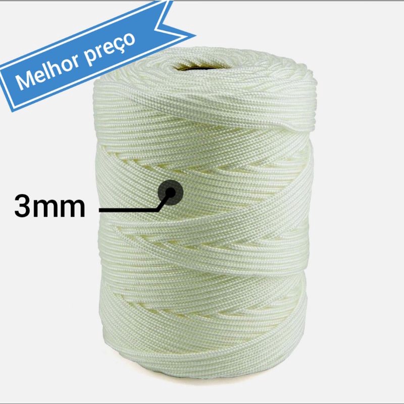Corda Varal Branca Multiuso Em Polipropileno 3mm 5metros Carga , Varal ,Camping Decoração