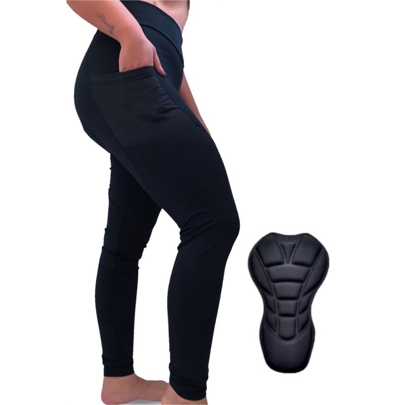 Calça De Ciclismo Ciclista Bike Feminino Cós Alto Com Forro Anti Impacto Densidade D90