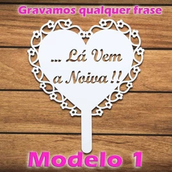 Lá Vem Noiva Personalizada Enfim Casados Com Cabo Placa